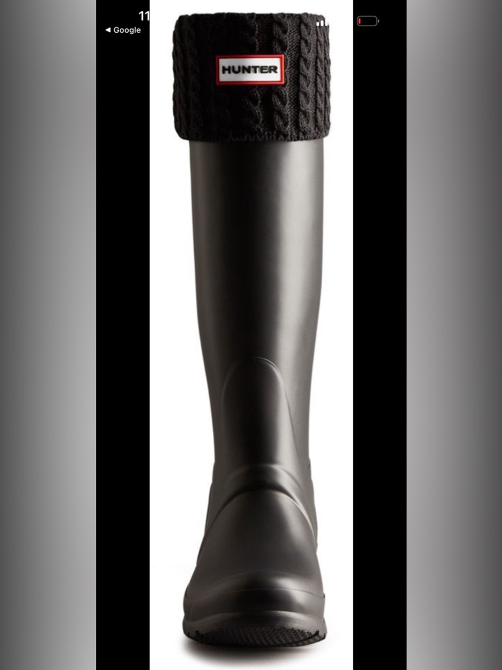 Hunter Womens Recycled Mini Cable Tall Socks Womens Boot black Sz 8-10
